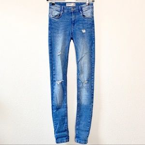 Zara skinny light blue jeans